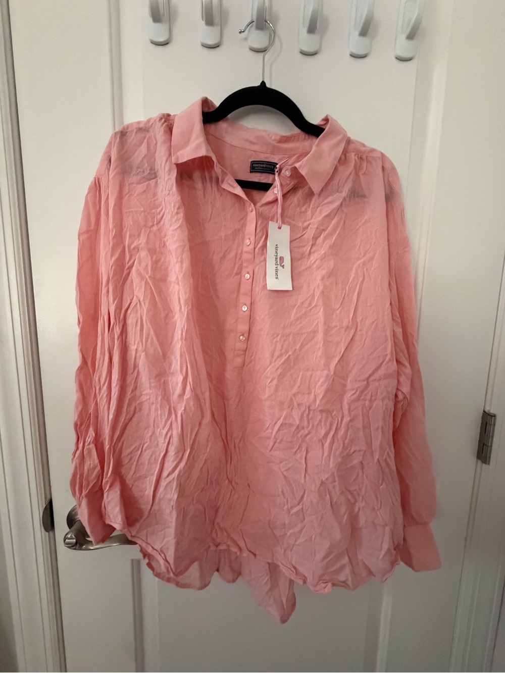 Vineyard Vines Pink Button-Front Collared Blouse
